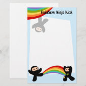 Rainbow Ninja Kick Briefpapier (Voorkant / Achterkant)
