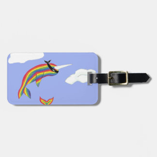 Rainbow Ninja Narwhal die vliegt Bagagelabel