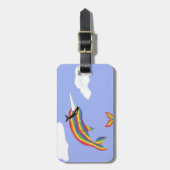 Rainbow Ninja Narwhal die vliegt Bagagelabel (Voorkant verticaal)