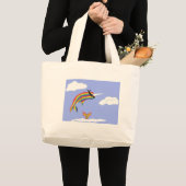 Rainbow Ninja Narwhal die vliegt Grote Tote Bag (Voorkant (product))