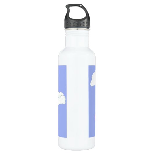 Rainbow Ninja Narwhal die vliegt met fles (Achterkant)