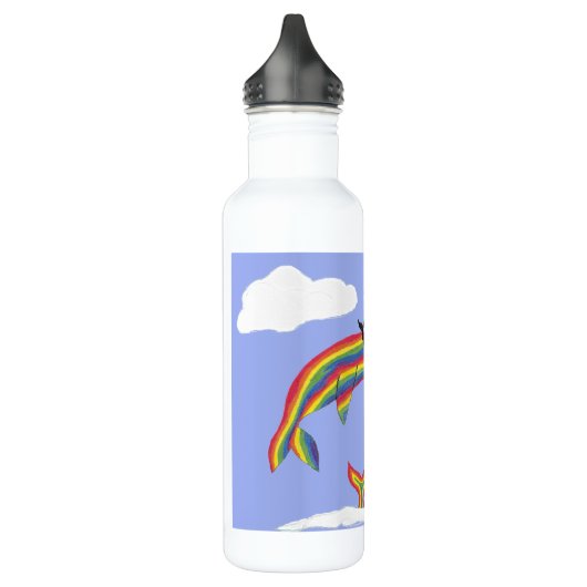 Rainbow Ninja Narwhal die vliegt met fles (Links)
