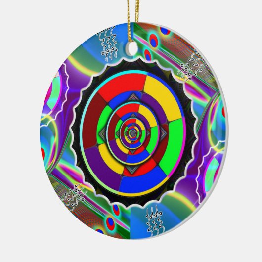 Rainbow NO NUKES Symbool Keramisch Ornament (Links)
