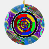 Rainbow NO NUKES Symbool Keramisch Ornament (Achterkant)