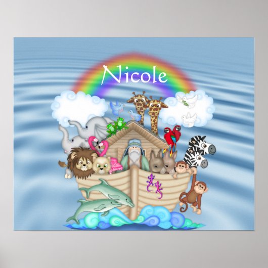 RAINBOW NOAHS ARK NURSERY DECORATION Poster (Voorkant)