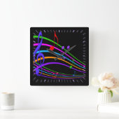 Rainbow Noemt muziek zwarte wandklok (Huis)