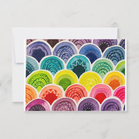 Rainbow Note Card - waterverf originele kunst Bedankkaart (Voorkant)