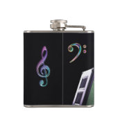 Rainbow Notes Monogram Elektrische gitaarkolf Heupfles (Achterkant)