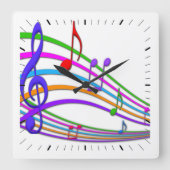 Rainbow Notes Music Wall klok (Voorkant)