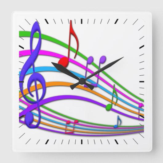 Rainbow Notes Music Wall klok (Voorkant)