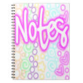 Rainbow “Notes” Notebook – Neon Pastel Aesthetic  Notitieboek (Voorkant)