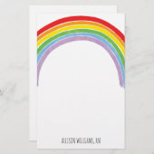 Rainbow Nurse Name Briefpapier (Voorkant / Achterkant)