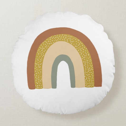 Rainbow Nursery Cute terracota Baby Rond Kussen (Voorkant)