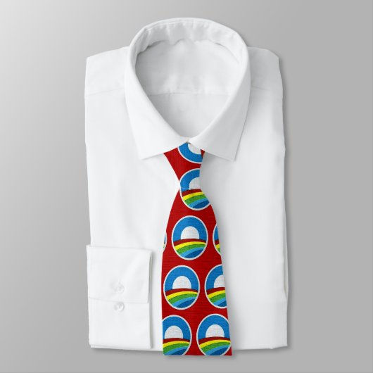 Rainbow Obama Circle Design Stropdas (Gebonden)