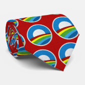 Rainbow Obama Circle Design Stropdas (Opgerold)