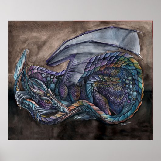 Rainbow Obsidian Dragon van Portia St Luke Poster (Voorkant)