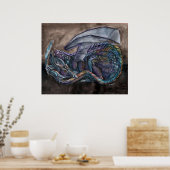 Rainbow Obsidian Dragon van Portia St Luke Poster (Keuken)