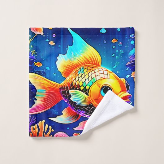 Rainbow Ocean Reef Fish Design Bad Handdoek (Wasdoekje)