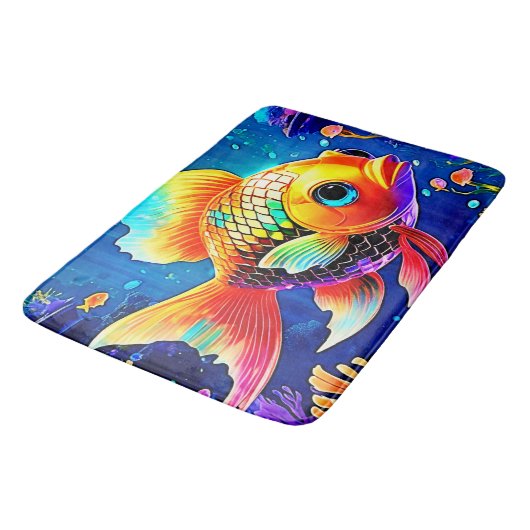 Rainbow Ocean Reef Fish Design Badmat (Gekanteld)