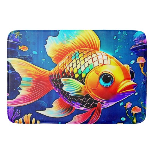 Rainbow Ocean Reef Fish Design Badmat (Voorkant)