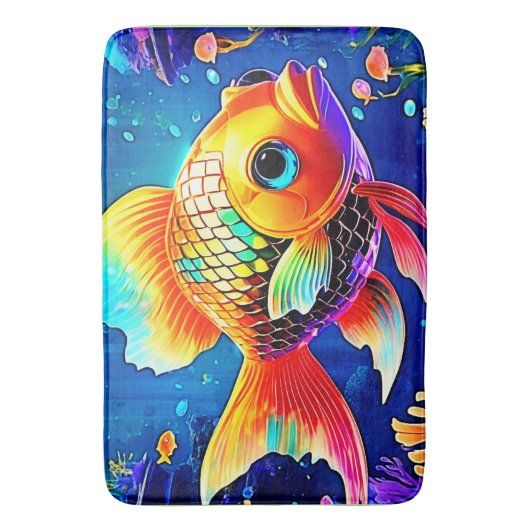 Rainbow Ocean Reef Fish Design Badmat (Voorkant Verticaal)