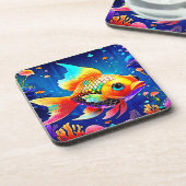 Rainbow Ocean Reef Fish Design Bier Onderzetter (Linkerzijde)