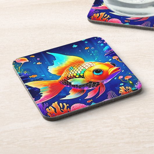 Rainbow Ocean Reef Fish Design Bier Onderzetter (Linkerzijde)