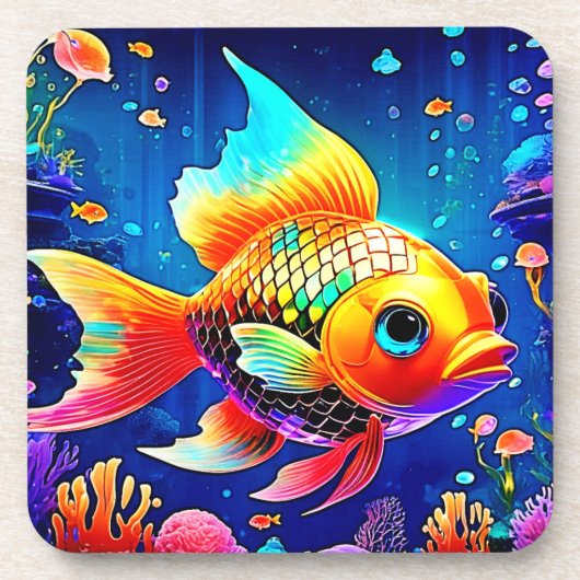 Rainbow Ocean Reef Fish Design Bier Onderzetter (Voorkant)
