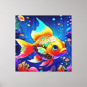 Rainbow Ocean Reef Fish Design Canvas Afdruk (Voorkant)
