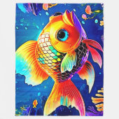 Rainbow Ocean Reef Fish Design Fleece Deken (Voorkant)