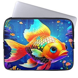 Rainbow Ocean Reef Fish Design Laptop Sleeve