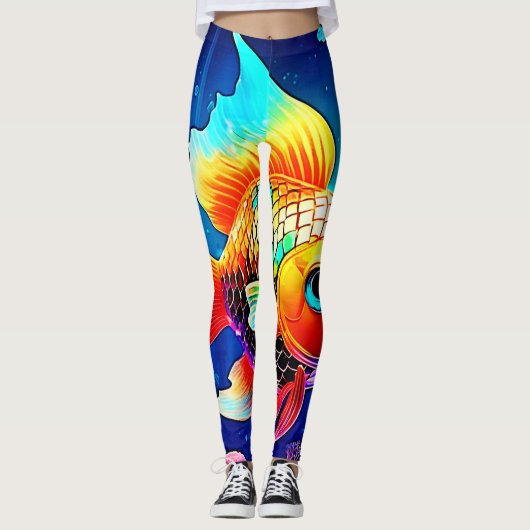 Rainbow Ocean Reef Fish Design Leggings (Voorkant)