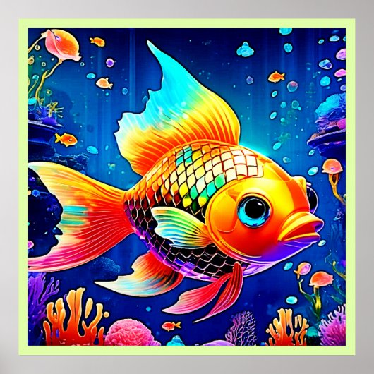 Rainbow Ocean Reef Fish Design Poster (Voorkant)