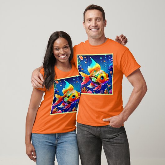Rainbow Ocean Reef Fish Design T-shirt (Unisex)
