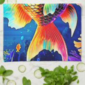 Rainbow Ocean Reef Fish Design Theedoek (Gevouwen)