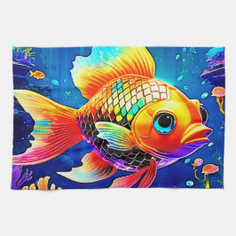 Rainbow Ocean Reef Fish Design Theedoek