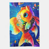 Rainbow Ocean Reef Fish Design Theedoek (Verticaal)