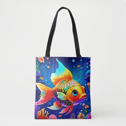 Rainbow Ocean Reef Fish Design Tote Bag (Voorkant)
