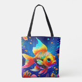 Rainbow Ocean Reef Fish Design Tote Bag (Achterkant)