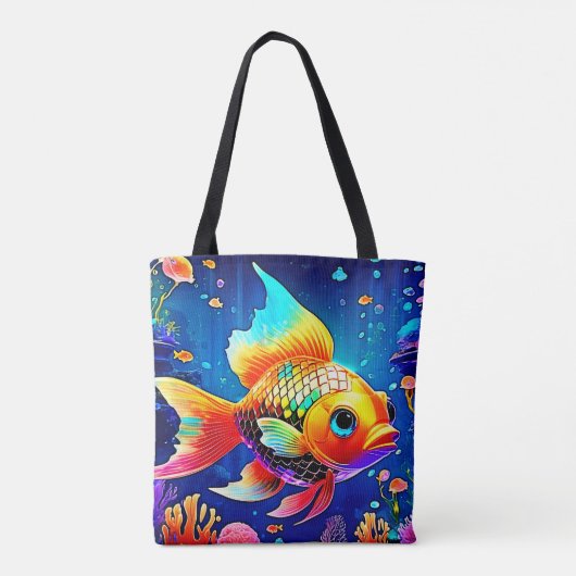 Rainbow Ocean Reef Fish Design Tote Bag (Achterkant)