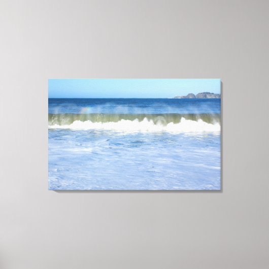 Rainbow Ocean Wave Triptych Wall Art Canvas Afdruk (Voorkant)