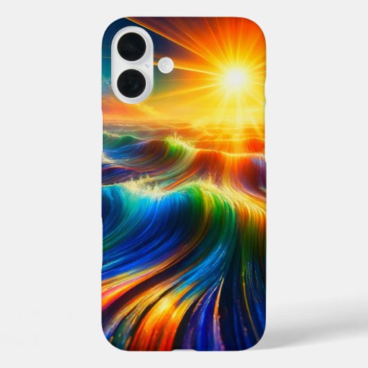 Rainbow Ocean Waves Telefoonhoesje Case-Mate iPhone Case (Achterkant)
