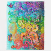 Rainbow Octopus Fleece Blanket Deken (Voorkant)