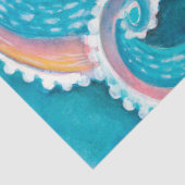 Rainbow Octopus tentacles Kraken Blauwgroen Waterv Tissuepapier (Detail)