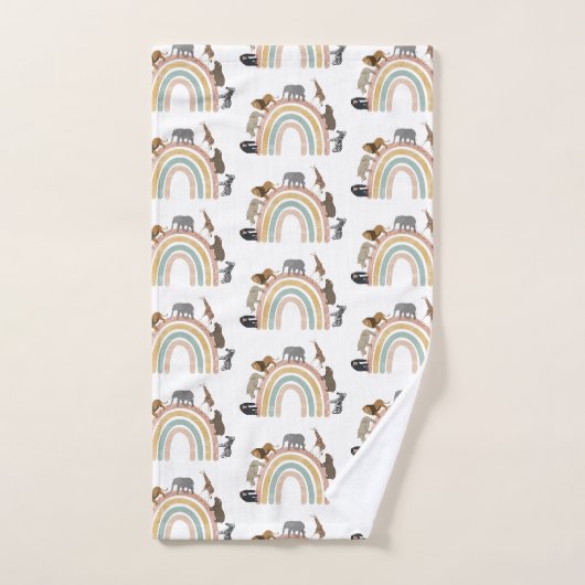 Rainbow Oerwoud Animals Pattern Bad Handdoek (Handdoek)