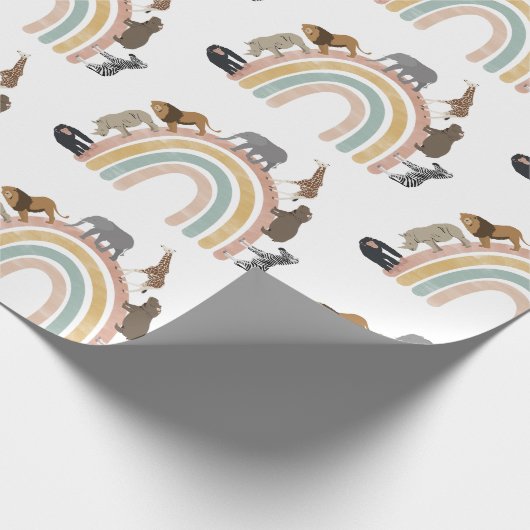 Rainbow Oerwoud Animals Pattern Cadeaupapier (Hoek)