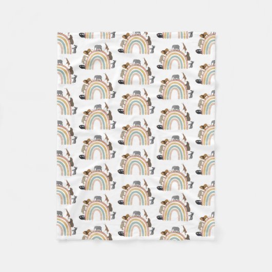 Rainbow Oerwoud Animals Pattern Fleece Deken (Voorkant)