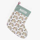 Rainbow Oerwoud Animals Pattern Grote Kerstsok (Voorkant (Hangend))