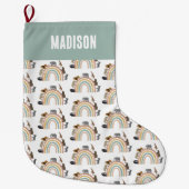 Rainbow Oerwoud Animals Pattern Grote Kerstsok (Voorkant)