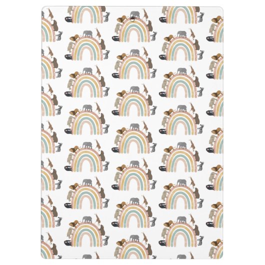 Rainbow Oerwoud Animals Pattern Klembord (Achterkant)